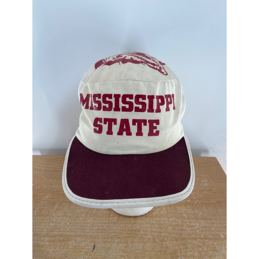 Vintage Reynolds Mississippi State Bulldogs Painter Hat USA Made Maroon Cream